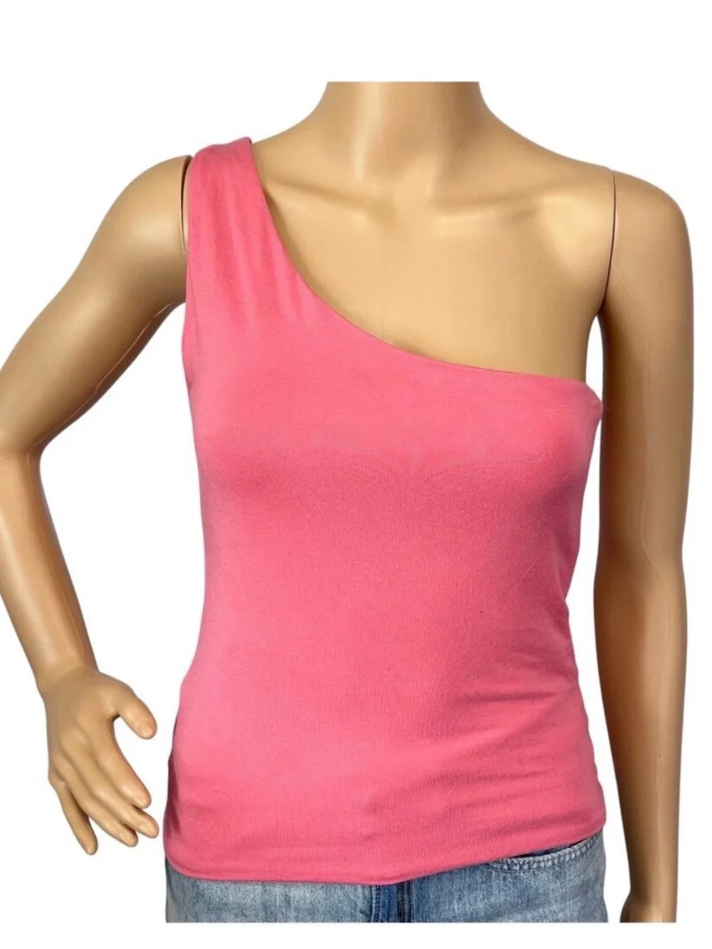 J. Crew NWT FormKnit One-Shoulder Pink Tank Top BH933 Large